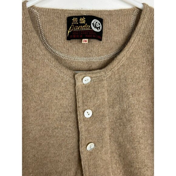 Vintage Panda Men's Size 36 Camel Sweater Pullover Cashmere & Lambs Wool Blend - Picture 8 of 9